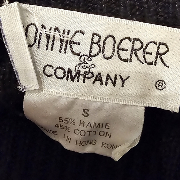 VINTAGE BONNIE BOERER | Beaded Sequin black sweater 80s Small - Picture 5 of 5